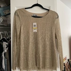 JM collection gold sheer top!